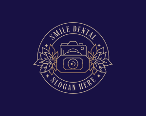 Lens - Floral Camera Videographer logo design