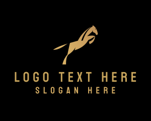 Horse Stable - Gold Horse Equestrian logo design