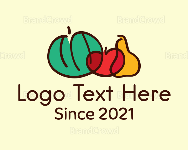 Multicolor Vegetable Doodle Logo