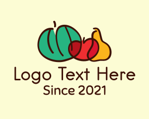 Supermarket - Multicolor Vegetable Doodle logo design