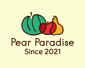 Pear - Multicolor Vegetable Doodle logo design