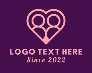 Lover - Dating Couple Heart logo design