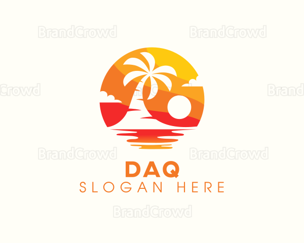 Beach Resort Swimming Logo