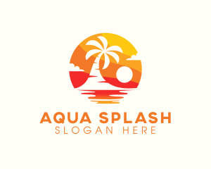 Beach Resort Swimming logo design