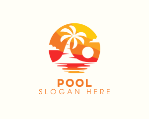 Beach Resort Swimming logo design