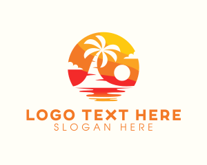 Lodging - Beach Resort Swimming logo design