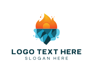 Iceberg - Ice Flame Thermal logo design