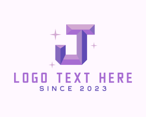 Crystal - Shiny Gem Letter J logo design