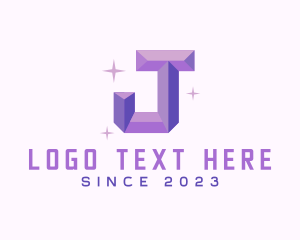 Stone - Shiny Gem Letter J logo design