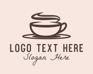 Cup - Steaming Hot Cappuccino logo design