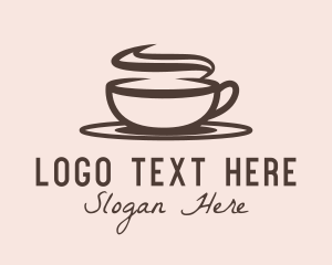 Caffeine - Steaming Hot Cappuccino logo design