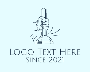 Toilet - Toilet Plunger Hand logo design