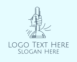 Toilet Plunger Hand Logo