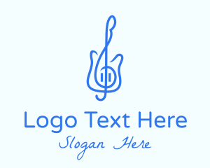 Instrumentalist - Electric Guitar Note logo design