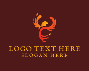 Legend - Mythical Fire Phoenix logo design