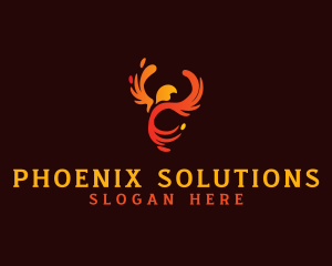 Phoenix - Mythical Fire Phoenix logo design