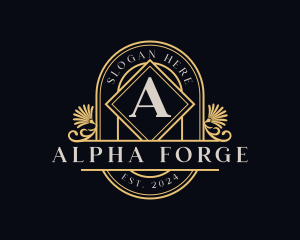 Greek Alpha Letter Symbol logo design