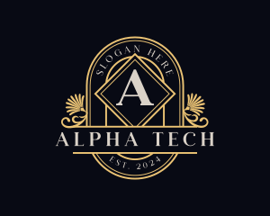 Greek Alpha Letter Symbol logo design