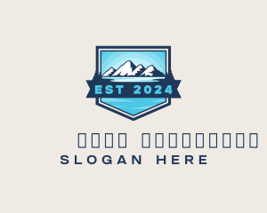 Mountaineering - Mountain Lake Trekking logo design