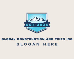 Mountaineer - Mountain Lake Trekking logo design