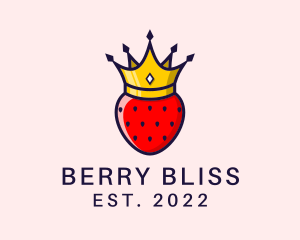 Strawberry - Strawberry Fruit Crown logo design