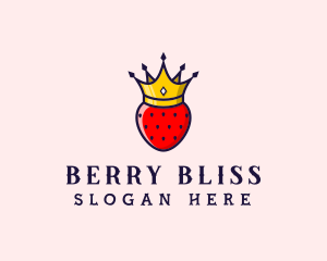 Strawberry Fruit Crown logo design