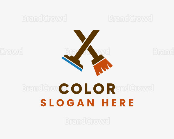 Broom Squeegee Cleaning Company Logo