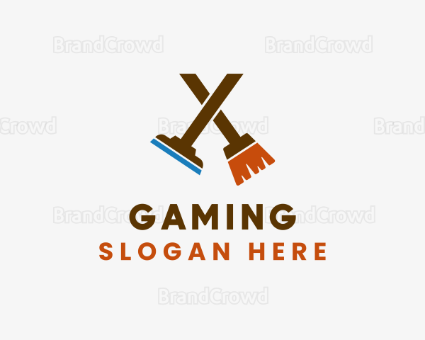 Broom Squeegee Cleaning Company Logo