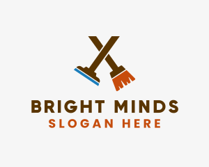 Squeegee - Broom Squeegee Cleaning Company logo design