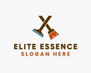 Cleaning Equipment - Broom Squeegee Cleaning Company logo design