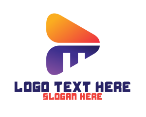 High Tech - Colorful Media Arrow App logo design