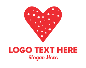 Heart - Star Red Love Heart logo design