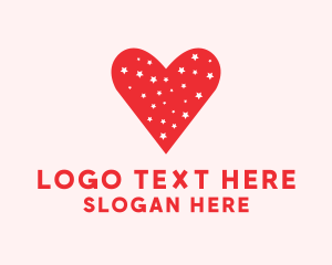 Dating App - Star Red Love Heart logo design
