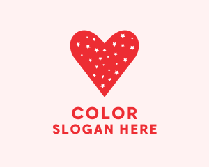 Red And White - Star Red Love Heart logo design