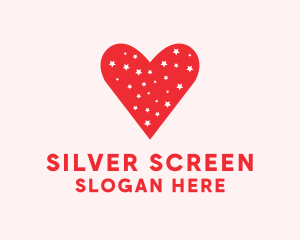 Star Red Love Heart logo design