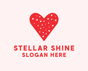 Star Red Love Heart logo design