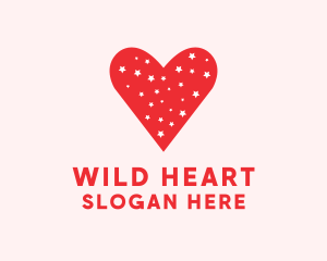 Star Red Love Heart logo design