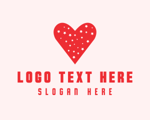 Red - Star Red Love Heart logo design