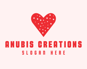 Star Red Love Heart logo design