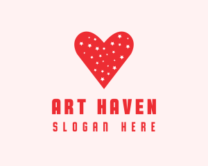 Star Red Love Heart logo design