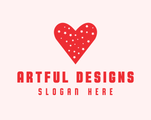 Star Red Love Heart logo design