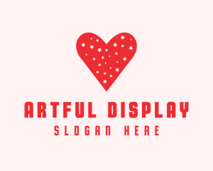 Star Red Love Heart logo design