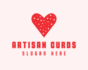 Star Red Love Heart logo design