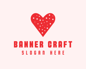 Star Red Love Heart logo design