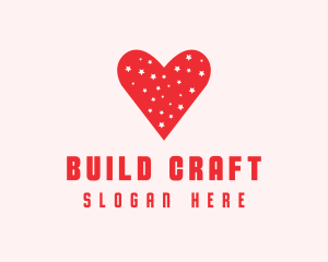 Star Red Love Heart logo design