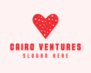 Star Red Love Heart logo design