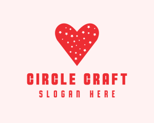 Star Red Love Heart logo design