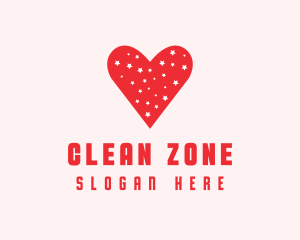 Star Red Love Heart logo design