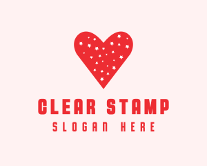 Star Red Love Heart logo design