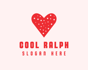 Star Red Love Heart logo design